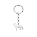 Silberner Edelstahl Schlüsselanhänger Deutscher Schäferhund mit Herz-Ausschnitt - Deutscher Schäferhund (Silber)
