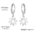 Créoles en acier inoxydable argenté avec pendentifs soleil pour femmes et jeunes filles - Soleil Creux - Acier