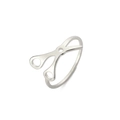 Anillo de tijera único de acero inoxidable plateado con diseño creativo pulido hueco - US 7 / Color acero