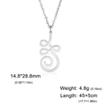 Elegant cutout lotus pendant necklace in silver stainless steel with geometric lines - Circle / Steel