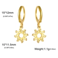 Boucles d'oreilles créoles en acier doré avec pendentifs soleil de 15x12mm et 1,1g - Soleil Creux - Or