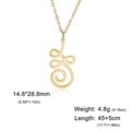 Gold stainless steel hollow lotus pendant necklace with measurements and weight info - Circle / Gold