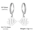 Boucles d'oreilles créoles en acier argenté avec pendentifs poisson tropical - Poisson - Acier