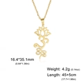 Gold plated stainless steel lotus flower pendant necklace with detailed size specifications - Lotus Circle Style 1 / Gold