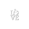 Silver stainless steel LOVE pendant with tennis ball design for sport jewelry - Steel Color Baseball Style