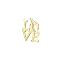 Minimalist gold LOVE letter charm in 304 stainless steel with creative lamp design element - Gold Color Bowling Style