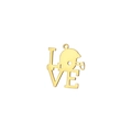 Pendentif LOVE en acier doré avec découpe de casque de football américain - Style Casque Doré