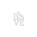 Pendentif LOVE en acier inoxydable argenté avec icône football pour bijoux DIY - Style Football Couleur Acier