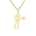 Halskette mit goldenem Skelett-Anhänger und Spinne für Halloween-Look - Gold Käfer Skelett