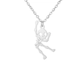 Poliertes Silber-Edelstahl-Halskette mit tanzendem Skelett-Anhänger im Gothic-Stil für Feste - Silber Tanzendes Skelett Stil A