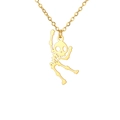 Polierte goldene Edelstahlkette mit Skelett-Anhänger für festliche Anlässe - Gold Tanzendes Skelett Stil A