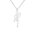 Gotische Silber-Edelstahlkette mit tanzendem Skelett und Zylinder-Anhänger für Halloween - Stahlschädel 4