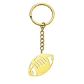 Polished golden stainless steel American football keychain with hollow out sport design - Gold Football