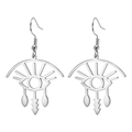 Bohemian silver 304 stainless steel drop earrings with hollow eye and star pattern - Steel Eyelash Eye