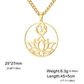 Golden lotus Om pendant necklace in stainless steel with 45 plus 5cm chain measurements - Gold Lotus Om Symbol