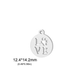 Pendentif évidé LOVE et empreinte de patte en acier inoxydable pour création bijoux - Couleur Acier Ronde LOVE Patte