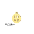 Pendentif doré en acier inoxydable avec motif LOVE et empreinte pour bijoux - Couleur Or Ronde LOVE Patte