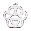 Pendentif patte en acier inoxydable argenté avec cœur évidé pour bijoux DIY - Couleur Acier Patte Cœur Modèle 1