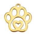 Pendentif patte en acier doré avec découpe de cœur pour bijoux personnalisés - Couleur Or Patte Cœur Modèle 1