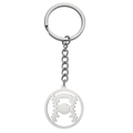 Minimalist silver baseball pendant keychain with hollow-out stainless steel sports design - Silver Baseball