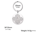 304 stainless steel eagle keychain with mandala patterns and size specifications - Silver Eagle