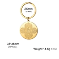 Golden 304 stainless steel eagle pendant keychain with vintage patterns for car keys - Gold Eagle