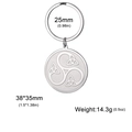 Silver 304 stainless steel keychain with Celtic Triquetra Triskelion pendant - Silver Celtic Knot