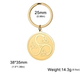 Golden 304 stainless steel Triskele pendant keychain with dimensions 38x35mm - Gold Celtic Knot