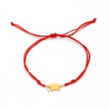 Adjustable red woven rope bracelet with gold-plated stainless steel doctoral cap charm - Red Rope Gold Doctoral Hat 1 / Red