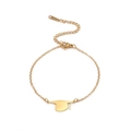 Polished gold stainless steel link bracelet with a graduation cap charm and lobster clasp - Gold Cross Chain Doctoral Hat 2