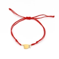 Red braided graduation bracelet with gold-plated doctor cap pendant and adjustable knot - Red Rope Gold Doctoral Hat 2