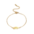 Golden stainless steel graduation cap charm bracelet with adjustable extender chain - Gold Cross Chain Doctoral Hat 3