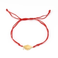 Adjustable red woven graduation bracelet with a golden doctoral cap charm pendant - Red Rope Gold Doctoral Hat 4