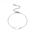 Polished silver stainless steel chain bracelet with a graduation cap charm for women - Silver Cross Chain Doctoral Hat 5