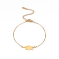 Minimalist golden stainless steel graduation cap pendant bracelet with lobster clasp - Gold Cross Chain Doctoral Hat 5