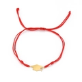 Red braided rope bracelet with golden graduation cap charm and adjustable knot - Red Rope Gold Doctoral Hat 5