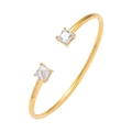 Detailansicht des vergoldeten Armreifs mit quadratischen Zirkonia im Prinzessschliff - Gold mit klarem Zirkonia (TT0404)
