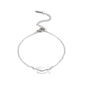 Silver stainless steel chain bracelet with a polished graduation cap pendant charm - Silver Cross Chain Doctoral Hat 6
