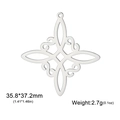 Colgante nudo de bruja celta de acero inoxidable plateado patrón estrella 35mm - Plata Nudo de Bruja Forma S 2