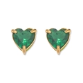 Smaragdgrüne Herz-Zirkonia-Ohrringe mit Goldfinish für Damen, elegantes Schmuckdesign - Smaragdgrüne Herz Ohrstecker (E1200)