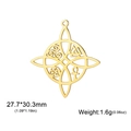 Colgante de nudo celta dorado con símbolos ocultos, joya de acero de 27,7x30,3mm - Dorado Nudo Celta Cruz