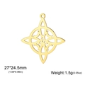 Colgante nudo celta dorado de acero inoxidable, 27x24,5mm para fabricación de joyas - Oro Nudo Celta Luna