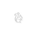 Silver squirrel charm pendant in stainless steel with hollow outline for DIY jewelry - Steel Color Small Squirrel