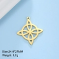 Colgante nudo celta dorado 24,8x27mm de acero inoxidable para creación de joyas - Dorado Nudo de Bruja Agujero Único
