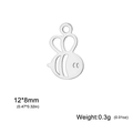 Small bee shaped stainless steel charm for DIY jewelry making with dimensions 12x8mm - 12*8mm / Steel Color Small Bee