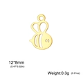 Golden stainless steel bee pendant 12x8mm charm for DIY necklace jewelry making - 12*8mm / Gold Bee