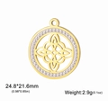 Colgante nudo celta dorado con circonitas blancas para collares y pulseras - Dorado Diamantes de Imitación Nudo de Bruja Doble
