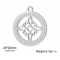 Colgante redondo de nudo celta plateado con circonitas blancas para joyería - Plata Diamantes de Imitación Nudo de Bruja Cuatro S