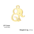 Elephant-shaped golden stainless steel pendant charm for DIY jewelry making 9x11mm - 9*11mm / Gold Elephant