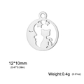 Cat and moon cutout pendant in stainless steel for DIY jewelry making 12x10mm - 12*10mm / Steel Color Moon Star Cat
